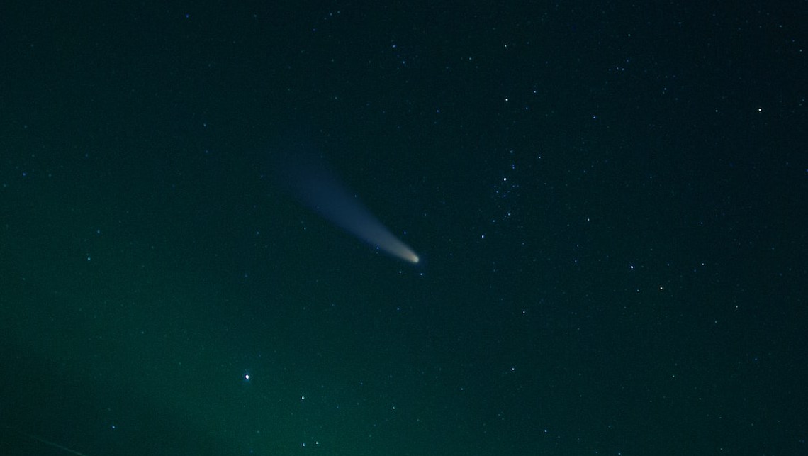 Mike.Sierra.Echo In Real Life - Asteroid Fly-By - a picture of an asteroid or comet against the night sky
